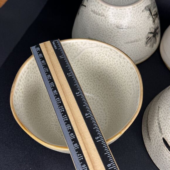 4 Spectrum Bowl Soup Cereal Bird Butterfly Dragonfly Bee Earth Tone 2015 5.25“ - Picture 10 of 11